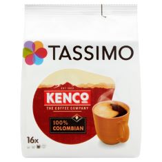 TASSIMO KENCO COLOMBIAN COFFEE PODS (16 PODS 16 SERVINGS) ( 13 BOXES).