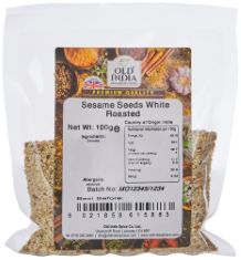 100 X OLD INDIA SESAME SEEDS WHITE ROASTED 100G.