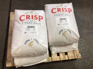 4 X CRISP 25KG/55LBS CRUSHED LARGER MALT (BBE 31/01/2026)