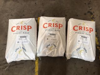 3 X CRISP 25KG/55LBS CRUSHED EX PALE MARIS OTTER MALT (BBE 28/02/2026)