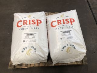 4 X CRISP 25KG/55LBS CRUSHED EX PALE MARIS OTTER MALT (BBE 28/02/2026)