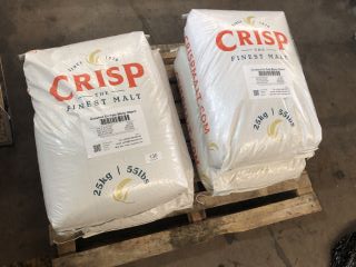 4 X CRISP 25KG/55LBS CRUSHED EX PALE MARIS OTTER MALT (BBE 28/02/2026)