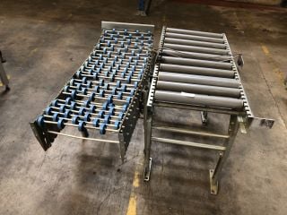 ROLLER CONVEYOR TRACK AND FLEXIBLE ROLLER CONVEYOR TRACK