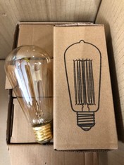 QUANTITY OF ASSORTED ITEMS TO INCLUDE ST64 VINTAGE LIGHT BULBS WITH E27 EDISON SCREW CAP, SQUIRREL CAGE SHAPED FILAMENT BULB, 2700K WARM WHITE DIMMABLE, PACK OF 6: LOCATION - RACK A