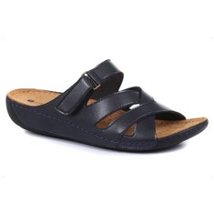 QUANTITY OF ASSORTED ITEMS TO INCLUDE PAVERS LADIES SANDALS | TOUCH FASTEN STRAP FOR ADJUSTABLE FIT | SLIP ON MULE DESIGN | SOFT & COMFY LEATHER INSOLE | SUMMER SHOES FOR WOMEN | WIDER FIT D-E - NAVY