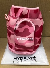 16 X HYDRATE CARRIER SLEEVE FOR STAINLESS STEEL XL JUG 1.3 LITRE - NEOPRENE SLEEVE WITH PHONE POUCH - WATER BOTTLE HOLDER WITH STRAP AND STORAGE CASE - HYDRATION ACCESSORIES FOR TRAVEL  PINK CAMO,  -