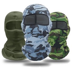 20 X EUPSIIU 3 PIECES CAMOUFLAGE BALACLAVA SKI FACE MASK MENS WINDPROOF FACE MASK FULL FACE TACTICAL BALACLAVAS UNISEX RUNNING RIDING BREATHABLE HEADWEAR OUTDOOR CYCLING MOTORCYCLE HUNTING  3 COLORS,