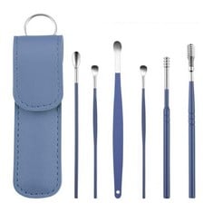 QUANTITY OF 6-IN-1 HIGH-GRADE STAINLESS STEEL  SILVER,  EARWAX REMOVAL TOOL ?EARWAX REMOVAL KIT FOR THOROUGH EARWAX REMOVER, WITH COIL SPRING CLEANER  BLUE,  - TOTAL RRP £126: LOCATION - RACK B