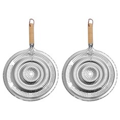 8 X HOUSOUTIL 2PCS HEAT DIFFUSER PLATE FOR GAS STOVE OR ELECTRIC STOVE, FLAME GUARD SIMMER PLATE WITH WOODEN HANDLE, INDUCTION COOKTOP HEAT DIFFUSER - TOTAL RRP £100: LOCATION - RACK B