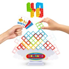 47 X IYUEPENG 16 PCS STACK ATTACK BALANCE GAME, CARDS SWING STACK BUILDING BLOCKS BOARD GAME FOR KIDS AGE 3+, DROP THE PILE OF BLOCKS TOYS FOR KIDS & ADULT, 2 PLAYERS, FAMILY, PARTIES, TRAVEL - TOTAL