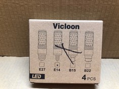 QUANTITY OF ASSORTED ITEMS TO INCLUDE VICLOON E14 LED CORN BULBS, 4 PCS E14 LED LIGHT BULBS 12W EQUIVALENT TO 100W HALOGEN BULBS, 6000K WHITE, 1400LM NO FLICKER NO DIMMABLE, AC 175-265V RRP £355: LOC