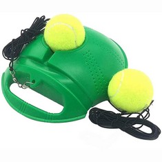 QUANTITY OF ASSORTED ITEMS TO INCLUDE TENNIS TRAINER REBOUND BALL TENNIS TRAINER SET WITH 2 BALLS WITH ROPE TRAINER BASEBOARD,SELF-STUDY PRACTICE TRAINING TOOL TRAINING GEAR FOR ADULT SOLO TRAINING K