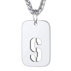 25 X RICHSTEEL S LETTER NECKLACE MENS PENDANT DOG TAGS INITIAL JEWELLERY FOR WOMEN - TOTAL RRP £297: LOCATION - RACK D