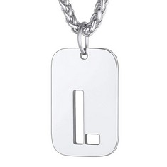 26 X RICHSTEEL DOG TAGS MILITARY CHAIN FOR MEN INITIAL L PENDANT MENS NECKLACE - TOTAL RRP £293: LOCATION - RACK D