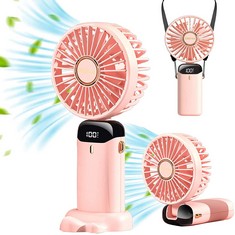 22 X MINI HANDHELD FAN,PORTABLE PERSONAL DESK FAN 5 SPEED ADJUSTABLE,4000MAH BATTERY OPERATED RECHARGEABLE USB QUIET COOLING FANS WITH BASE FOR WOMEN GIRLS KIDS OUTDOOR HIKING CAMPING TRIP  PINK,  -