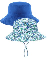 13 X ADOREL BABY BOYS BUCKET HAT ADJUSTABLE SUN HAT PACK OF 2 ROYAL BLUE DINOSAUR 3-7 YEARS  MANUFACTURER SIZE:M,  - TOTAL RRP £130: LOCATION - RACK D