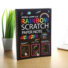 21 X NINEPEA 3PCS SCRATCH ART PAPER FOR KIDS  10'*7.5 ',  SCRATCH ART BOOK LARGE BLACK MAGIC RAINBOW PAINTING BOARDS WITH 1 WOODEN STYLUS! FOR AGES 3-11 YEARS GIRLS OR BOYS - TOTAL RRP £87: LOCATION