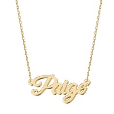 10 X MAGICBOX PERSONALIZED 18K GOLD NAME NECKLACE PAIGE - CUSTOMIZABLE ENGRAVED STAINLESS STEEL PENDANT FOR WOMEN - UNIQUE GIFT FOR BIRTHDAYS, ANNIVERSARIES, GRADUATIONS, AND VALENTINE'S DAY - TOTAL