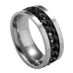 QUANTITY OF ASSORTED ITEMS TO INCLUDE HOLIBANNA STAINLESS STEEL FINGER RING BAND FIDGET RINGS COOL CHAIN SPINNER RING MAN ROTATING JEWELLERY FOR MEN WOMEN SPINNER RINGS FINGER JEWELRY RRP £242: LOCAT