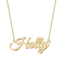 11 X MAGICBOX PERSONALIZED 18K GOLD NAME NECKLACE HOLLY - CUSTOMIZABLE ENGRAVED STAINLESS STEEL PENDANT FOR WOMEN - UNIQUE GIFT FOR BIRTHDAYS, ANNIVERSARIES, GRADUATIONS, AND VALENTINE'S DAY - TOTAL