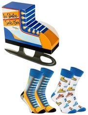 QUANTITY OF ASSORTED ITEMS TO INCLUDE RAINBOW SOCKS- WOMEN MEN ICE SKATING HOCKEY FUNNY SOCKS - NOVELTY GIFT FOR WINTER SPORTS FAN- 2 PAIRS - SIZE UK 4-7 EU 36-40 RRP £352: LOCATION - RACK D