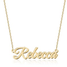 11 X MAGICBOX PERSONALIZED 18K GOLD NAME NECKLACE REBECCA - CUSTOMIZABLE ENGRAVED STAINLESS STEEL PENDANT FOR WOMEN - UNIQUE GIFT FOR BIRTHDAYS, ANNIVERSARIES, GRADUATIONS, AND VALENTINE'S DAY - TOTA