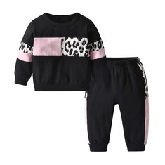 10 X TEARFUTY BABY GIRL CLOTHING SETS LEOPARD PRINT LONG SLEEVE TOPS + PANTS SWEATSHIRT SETS 2PCS TODDLER GIRLS OUTFIT PINK 12-18 MONTHS - TOTAL RRP £117: LOCATION - RACK D