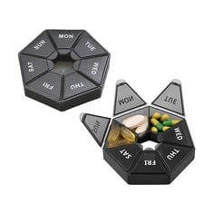 QUANTITY OF 2 PCS PORTABLE 7-DAY MEDICINE BOX WEEKLY PILL BOX ORGANISER PREMIUM QUALITY TABLET BOX FOR STORING PILLS FOR A WEEK EASY TO USE SUITABLE FOR HOME AND TRAVEL USE - TOTAL RRP £208: LOCATION