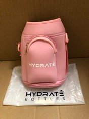 15 X HYDRATE PINK CARRIER SLEEVE ACCESSORY FOR STAINLESS STEEL XL JUG 1.3 LITRE - WITH CARRYING STRAP AND PHONE POUCH - PROTECTIVE AND INSULATING NEOPRENE COVER FOR YOUR WATER BOTTLE - TOTAL RRP £125