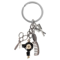 21 X IFUNDOM HAIRDRESSER KEYCHAIN HAIRDRESSER HAIR DRYER COMB CHARM PENDANT KEYRINGS HANGING CHARM FOR WOMEN MEN SALON OWNER HAIRSTYLIST BLACK - TOTAL RRP £228: LOCATION - RACK E