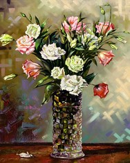 QUANTITY OF ASSORTED ITEMS TO INCLUDE PAINT BY NUMBERS FOR ADULTS CANVAS FLOWERS DIY ADULTS PAINT BY NUMBER KITS ON CANVAS VASE OIL HAND PAINTING WITH BRUSHES AND ACRYLIC PIGMENT ART CRAFTS FOR HOME