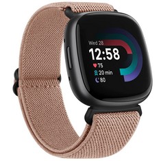 QUANTITY OF ASSORTED ITEMS TO INCLUDE AK COMPATIBLE WITH FITBIT VERSA 4 STRAP/FITBIT VERSA 3 STRAPS/FITBIT SENSE STRAP/SENSE 2 STRAP FOR WOMEN MEN, SOFT ELASTIC NYLON SPORT REPLACEMENT FOR FITBIT VER