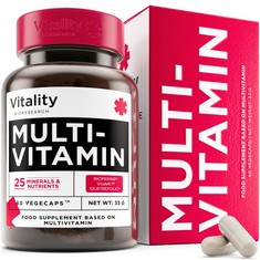 QUANTITY OF MULTIVITAMIN FOR MEN & WOMEN - VEGAN MULTIVITAMIN NUTRITIONAL SUPPLEMENT FOR IMMUNE HEALTH, METABOLISM, ENERGY BOOST W/VITAMINS AND MINERALS, ZINC, IRON AND VITAMIN D, 60 CAPSULES - TOTAL