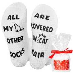 QUANTITY OF ADULT CLOTHES TO INCLUDE SATINIOR NOVELTY CAT SOCKS FOR WOMEN CUTE ANIMAL SOCKS ALL MY OTHER SOCKS ARE COVERED IN CAT HAIR GIFTS FOR FUNNY MOTHER'S DAY CAT LOVERS FRIENDS WIFE SISTER GIRL