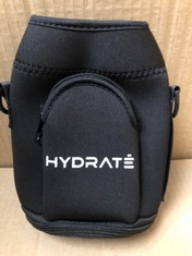 21 X HYDRATE BLACK CARRIER SLEEVE ACCESSORY FOR STAINLESS STEEL XL JUG 1.3 LITRE - WITH CARRYING STRAP AND PHONE POUCH - PROTECTIVE AND INSULATING NEOPRENE COVER FOR YOUR WATER BOTTLE - TOTAL RRP £17