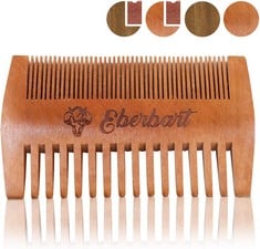 9 X EBERBART BEARD COMB + FAUX LEATHER CASE  – ANTI-STATIC WOODEN COMB FOR A NATURAL DAILY GROOMING  SANDALWOOD,  - TOTAL RRP £108: LOCATION - RACK F