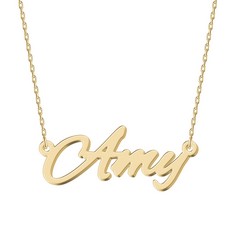 19 X MAGICBOX CUSTOMIZED 18K GOLD NAME NECKLACE AMY - CUSTOMIZABLE ENGRAVED STAINLESS STEEL PENDANT FOR WOMEN - UNIQUE GIFT FOR BIRTHDAYS, ANNIVERSARIES, GRADUATIONS, AND VALENTINE'S DAY - TOTAL RRP