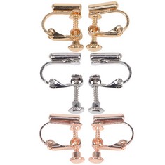 QUANTITY OF JEWELLERY TO INCLUDE HOLIBANNA 3 PAIR CLIP-ON EARRING CONVERTER EARRING CLIP BACKS SCREW EARRING CONVERTER NON PIERCING EAR CLIPS EARRING COMPONENTS FOR NON-PIERCED EARS RRP £200: LOCATIO