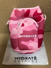 11 X HYDRATE CARRIER SLEEVE FOR STAINLESS STEEL XL JUG 1.3 LITRE - NEOPRENE SLEEVE WITH PHONE POUCH - WATER BOTTLE HOLDER WITH STRAP AND STORAGE CASE - HYDRATION ACCESSORIES FOR TRAVEL  PINK CAMO,  -