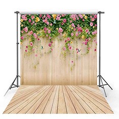 11 X MEMOFOTO 5X7FT PHOTOGRAPHY BACKDROPS FLOWER WALL BUTTERFLY WOOD PHOTO BOOTH STUDIO BACKGROUND FOR KIDS - TOTAL RRP £115: LOCATION - RACK G