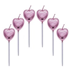 38 X LAHVIUU HEART BIRTHDAY CANDLES,6 PCS METALLIC EXQUISITE CAKE CANDLES FOR BIRTHDAY WEDDING PARTY CUPCAKES TOPPER DECORATIONS ANNIVERSARY VALENTINES DAY,ROSE GOLD - TOTAL RRP £176: LOCATION - RACK