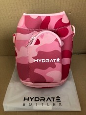 16 X HYDRATE CARRIER SLEEVE FOR STAINLESS STEEL XL JUG 1.3 LITRE - NEOPRENE SLEEVE WITH PHONE POUCH - WATER BOTTLE HOLDER WITH STRAP AND STORAGE CASE - HYDRATION ACCESSORIES FOR TRAVEL  PINK CAMO,  -