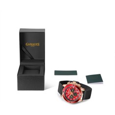 GAMAGES OF LONDON LIMITED EDITION HAND ASSEMBLED PILOT AUTOMATIC ROSE RED WATCH - SKU: GA1812 RRP £805: LOCATION - A RACK