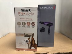 SHARK FLEXSTYLE 4-IN-1 AIR STYLER & HAIR DRYER FOR CURLY & COILY HAIR: AUTO-WRAP CURLERS, OVAL BRUSH, CONCENTRATOR AND DIFFUSER, NO HEAT DAMAGE, STONE HD435 LUSK & REMINGTON IONIC DRY 2200 HAIR DRYER