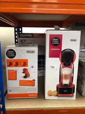 QUANTITY OF ITEMS TO INCLUDE DOLCE GUSTO DELONGHI NESCAFÉ INFINISSIMA POD CAPSULE COFFEE MACHINE, ESPRESSO, CAPPUCCINO AND MORE,1.2 LITERS, EDG260.R, RED & BLACK: LOCATION - SIDE RACK