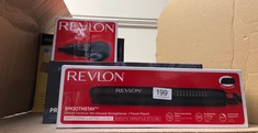 QUANTITY OF ITEMS TO INCLUDE REVLON SMOOTHSTAY COCONUT OIL-INFUSED HAIR STRAIGHTENER (25MM TRIPLE-COATED CERAMIC PLATES, FLOATING PLATES WITH ROUNDED EDGES, CUSTOMIZABLE TEMPERATURE UP TO 235°C) RVST