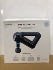 THERAGUN ELITE - HANDHELD ELECTRIC MASSAGE GUN - BLUETOOTH ENABLED PERCUSSION THERAPY DEVICE FOR ATHLETES - POWERFUL DEEP TISSUE MUSCLE MASSAGER WITH QUIET FORCE TECHNOLOGY - 4TH GENERATION - BLACK: