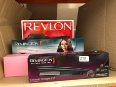 QUANTITY OF ITEMS TO INCLUDE REMINGTON SLIM HAIR STRAIGHTENER WITH CERAMIC COATING - 110MM FLOATING PLATES, 215°C, FAST 30 SECOND HEAT UP, WORLDWIDE VOLTAGE FOR TRAVEL, AUTO SHUT OFF, S1370: LOCATION