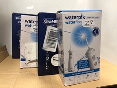 QUANTITY OF ITEMS TO INCLUDE WATERPIK CORDLESS PEARL WATER FLOSSER, ELECTRIC DENTAL FLOSSER, RECHARGEABLE DENTAL PLAQUE REMOVAL TOOL, CLEAN BETWEEN TEETH, ORAL IRRIGATOR, IDEAL FOR TRAVEL OR SMALL BA