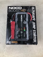 NOCO BOOST HD GB70 2000A ULTRASAFE CAR JUMP STARTER, JUMP STARTER POWER PACK, 12V BATTERY BOOSTER, PORTABLE POWER BANK CHARGER, AND JUMP LEADS FOR UP TO 8.0-LITER PETROL AND 6.0-LITER DIESEL ENGINES.